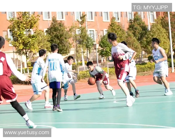 小男孩在阳光下挥洒汗水尽情打篮球的快乐瞬间